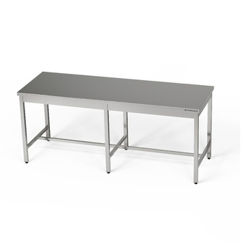 Table de travail centrale en acier inoxydable 220x80x85 cm | FORGAST