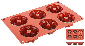 Moule à muffins en silicone, 6 cavités, 30x17,5 cm | CONTACTO 6652/075