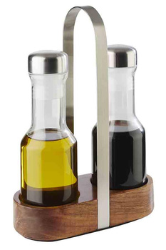 Ensemble pour huile et vinaigre, WOOD, 16x7.5x24.5 cm | APS 40436