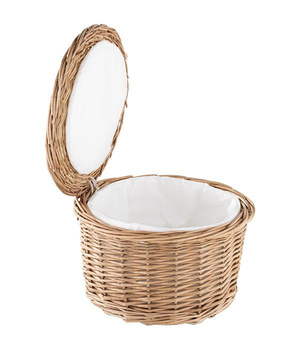 Panier à œufs, osier, doublure en tissu, 25x17,5 cm | APS 30299