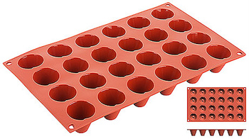 Moule en silicone pour petits desserts Dariol, forme conique, 24 cavités, 3,4 x 2,8 cm | CONTACTO 6651/055