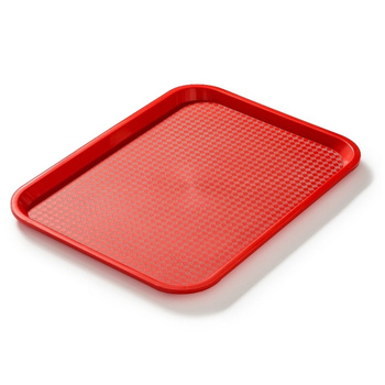 Plateau fast food rouge, polypropylène, 40x30 cm, rectangulaire | FORGAST FG12521