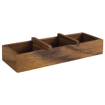 Boîte en bois Table, acacia, 3 compartiments 23,5x8,5x4,5 cm | APS 11727