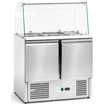 Table réfrigérée à salades 2-portes 257 L, avec superstructure vitrée | FORGAST FG07101