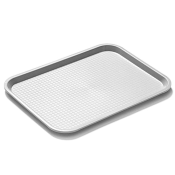 Plateau fast food gris, polypropylène, 35x25 cm, rectangulaire | FORGAST FG12505
