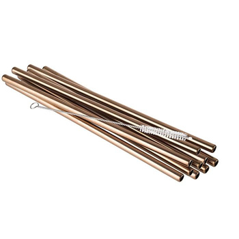 Set de pailles à boire en acier inoxydable, 10 pièces, couleur cuivre | APS 93383