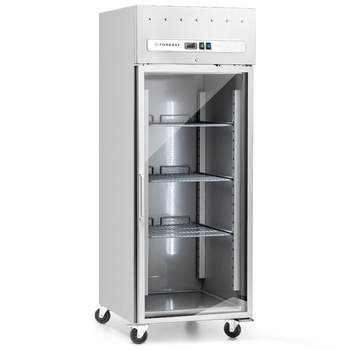 Armoire réfrigérée 1 porte GN 2/1 vitrée 685 l, en acier inoxydable | FORGAST FG07174