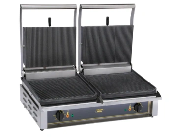 Gril de contact à panini rainuré double, 2x36x24 cm, 230 V | ROLLER GRILL DOUBLE PANINI
