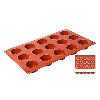 Moule de cuisson en silicone Mini-Cylinder, 15 cavités de 4 cm de diamètre | CONTACTO 6635/415