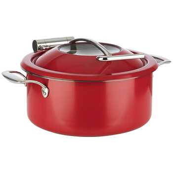 Ensemble avec casserole pour chauffe-plat à induction, couleur rouge, 4 l | APS 12337