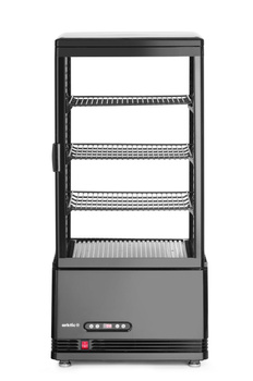 Vitrine réfrigérée 78 l, noire, LED, dégivrage automatique | HENDI 233658