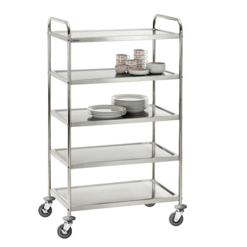 chariot de service en acier inoxydable à 5 étagères TS 500 | BARTSCHER 300065