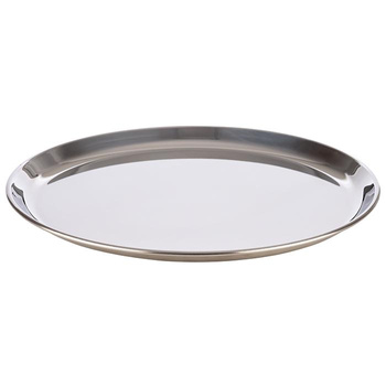 Plateau KAFFEEHAUS rond, poli brillant, en acier inoxydable, 27x1,5 cm | APS 30148