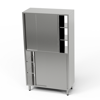 Armoire en acier inoxydable traversante divisée 140x50x180 cm | FORGAST
