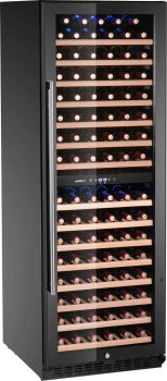 Cave à vin, 2 zones, 131 bouteilles, noire, 418 l | ARKTIC 237137