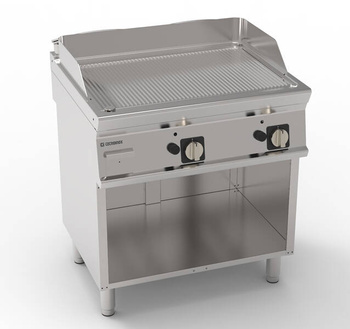 Plaque à griller à gaz rainurée sur bâti ouvert 74,8x56,4 cm | TECNOINOX 713182