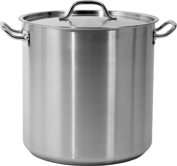 Marmite haute en acier inoxydable - capacité 36,6 L avec couvercle | YATO YG-00007