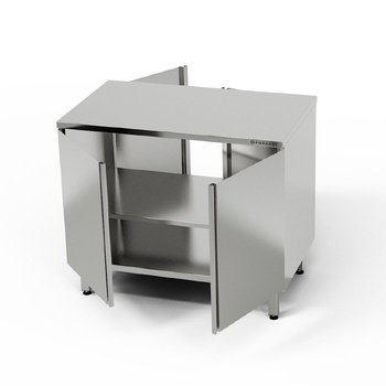 Table de travail traversante en acier inoxydable 100x60x85 cm | FORGAST