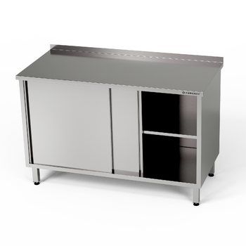 Table de travail inox avec armoire 130x70x85 cm | FORGAST