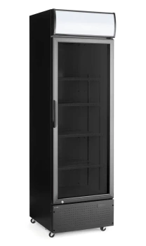 Réfrigérateur à boissons 1 porte avec panneau éclairé, 254 L, acier laqué noir | ARKTIC 236932