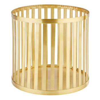 Panier ou support BASKET, rond, laiton, couleur dorée, 21x20 cm | APS 15335