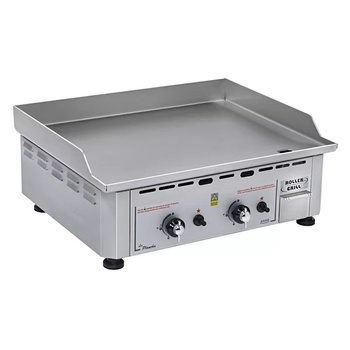 Plaque de grill gaz 2 zones, en acier, 60x45 cm | ROLLER GRILL PSI 600 G