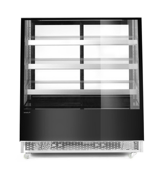 Vitrine réfrigérée 3 étagères 650 l, LED, noire, refroidissement dynamique | HENDI 233320