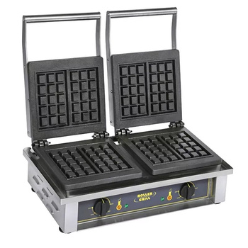 Gaufrier électrique double, 4 gaufres, 10x18x2,2 cm, 3,2 kW | ROLLER GRILL GED 10