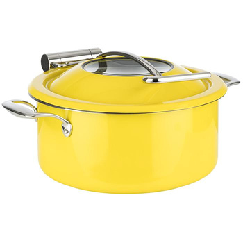 Ensemble avec casserole pour réchaud à induction, couleur jaune, 4 l | APS 12336