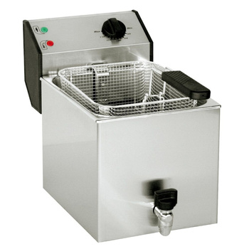 Friteuse électrique 1-bac avec robinet, 8 L, zone froide | ROLLER GRILL FD80R