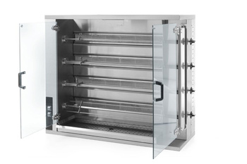 Rôtissoire à gaz pour poulets, 20 pièces, 18,8 kW, 4 broches | HENDI 226087