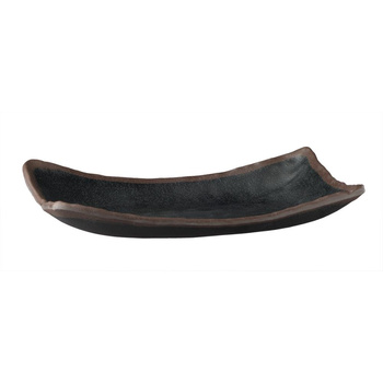 Plateau MARONE, en mélamine, noir - brun, 26,5x16,5x4 cm | APS 84106