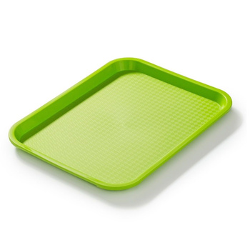 Plateau fast-food vert, polypropylène, 35x25 cm, rectangulaire | FORGAST FG12502