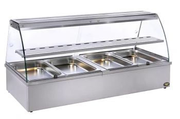 Vitrine chauffante traversante avec humidification, 4 GN 1/1 | ROLLER GRILL BMV 40 I