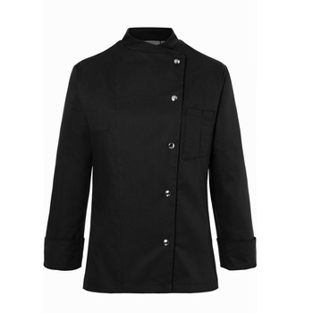 Veste de cuisine femme Larissa noire | KARLOWSKY JF 3-1