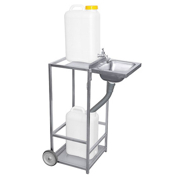 Évier mobile pour le lavage des mains, 45x36x85 cm, acier inoxydable | CONTACTO 4007/850