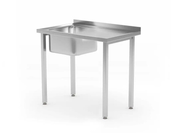 Table avec évier à 1 bac, 80x60x85 cm | HENDI 816776