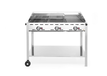 Grill à gaz Green Fire Kitchen Line, 3 brûleurs, 17,4 kW | HENDI 149591