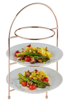 Présentoir de service pour 3 assiettes, cuivré, 29x19,5x43 cm | APS 33211