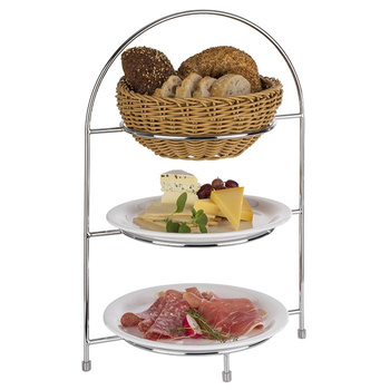 Support de service pour 3 assiettes, acier inoxydable, 29x19,5x43 cm | APS 33220