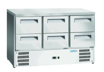 Table réfrigérée avec 6 tiroirs GN 1/1, 368 l, 136x70x85,5 cm, 3,9 kWh/24 h | ARKTIC 236772
