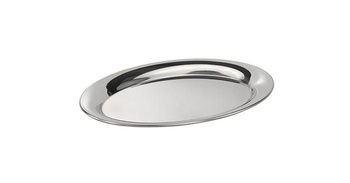 Plateau KAFFEEHAUS ovale, poli, mat, en acier inoxydable, 20x14,5x0,5 cm | APS 30115