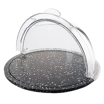 Plateau rond avec couvercle, polyéthylène et polycarbonate, 40 cm | CONTACTO 640/400