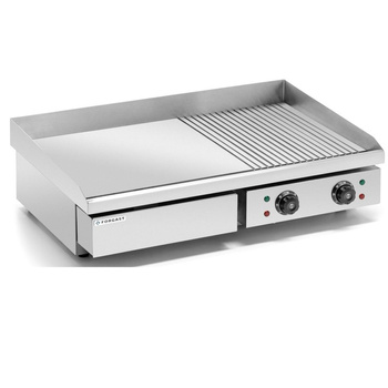 Plaque grill électrique lisse-rainurée, 72,8 x 40 cm, 4,4 kW | FORGAST FG09104