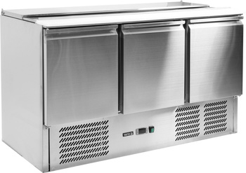 Table réfrigérée 3-portes pour salades avec couvercle inox | YATO YG-05290
