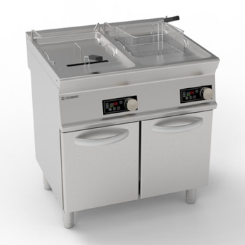 Friteuse électrique à 2 cuves sur base - capacité 2x17 L | TECNOINOX 716129