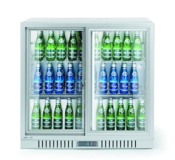 Réfrigérateur à boissons 2-portes, portes coulissantes, 150 L, aluminium, argenté | ARKTIC 236918