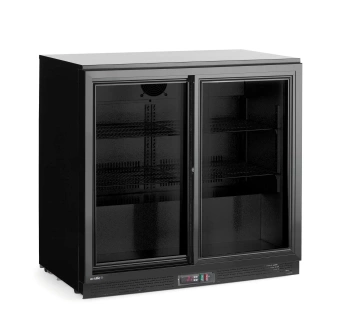 Réfrigérateur de bar pour boissons 2-portes, portes coulissantes, noir, 158 l, acier laqué | ARKTIC 236888