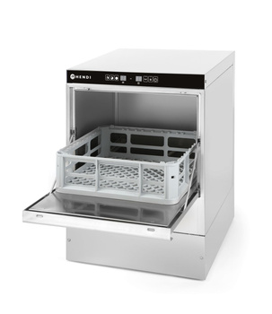 Lave-verres professionnel avec doseur de détergent et pompe de vidange, 40x40 cm, 2,8 kW, 230 V | HENDI 233023