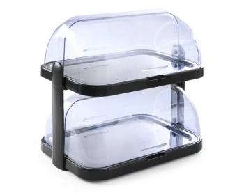 Vitrine réfrigérée roll-top, double, HENDI, gris foncé, 44x32x(H)44cm | HENDI 871881